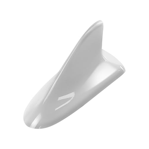 Hbxdeco Car Shark Fin Antenna, Automotive Roof Antenna Dummy Aerial for Decoration Only, Top Mounted Vehicle Decorative Antenna, Universal Exterior Car Accessories for SUV Truck (White)