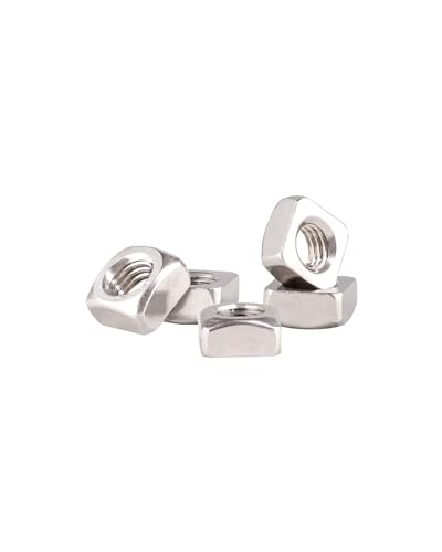 Image of M12-1.75 Square Nuts - IMScrews 304 Stainless Steel Square Nuts - Durable Fasteners for Home Repairs and Professional Engineering Pack of 5