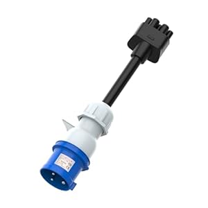 Aiskooc 3-Pin CEE naar Tesla-adapter, 32A (stekkerdiameter: 56mm) Gen 2 EV-lader verlengsnoer voor Tesla Model S/3/X/Y, Aarding Vereist voor Gebruik