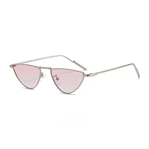 Lunettes de soleil œil de chat vintage en alliage rose argenté femme