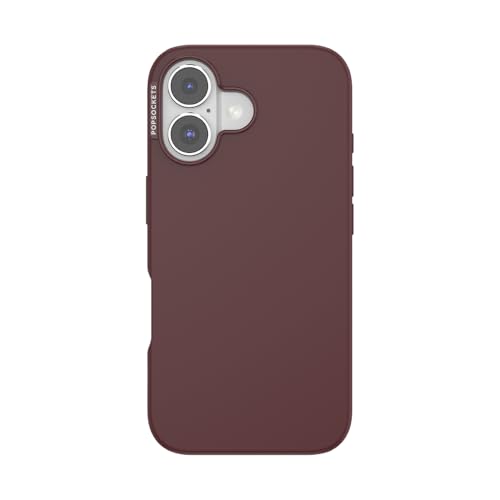 Image of PopSockets iPhone 16 Case Compatible with MagSafe, Phone Case for iPhone 16, Wireless Charging Compatible, Case Only, Cute Oxblood