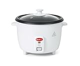 Arrocera Eléctrica MaxellPower 0,6L (3-4 Personas) – 350W – Función Cocinar y Mantener Caliente – Recipiente Antiadherente – Tapa de Vidrio – Incluye Cuchara y Vaso Medidor