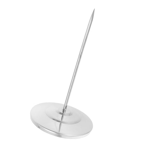 OFFSCH Restaurant Receipt Fork Rod Base Office Stick Kitchen Ticket Bill Organizer Note Paper Desktop Spike Holder Stabber Straight Invoice Memo Stainless Steel Silver