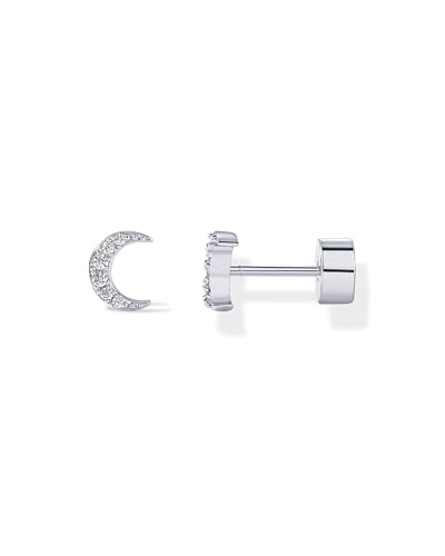 Image of PAVOI 14K Gold Plated Dainty Flat Back Earrings for Women, Piercing Studs
