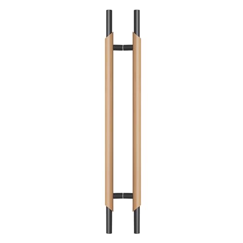 Poignée de porte en bois massif pour porte d'entrée et vitrage de magasin