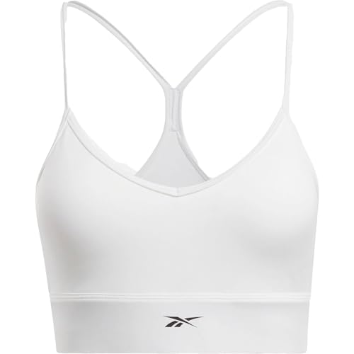 Image of Reebok Women's Satin 91% PES /9% El-Interlock-Hydrophilic Finish /Print-Digital Sublimation-Disperse Classic Workout Sports Bra