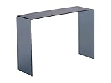 Vente-unique-Consola de Vidrio Templado Curvado y Ahumado - Negro - Alonzo