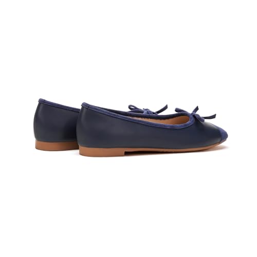 Image of C.Paravano Ballet Flats | Square Toe Shoes | Bow Slip Ons | Ballet Shoes for Women | Dressy Flats for Women