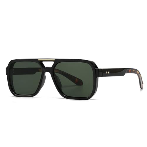 Lunettes de soleil double pont UV400 rétro à verres dégradés bleus pour homme et femme