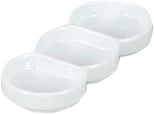Set of 10 Condiment Dishes, Round White 3 Dishes, 6.1 x 2.5 x 0.7 inches (15.4 x 6.3 x 1.9 cm), Strengthened (Restaurant, Japanese Tableware, Commercial Use, Tableware)