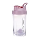 Shaker für Eiweiß und Sportgetränke Protein Shaker Cup Sportergänzungsmittel Shaker mit Mixer Ball Fitness Milchshake Tragbarer Workout Wasserbecher 500 ml (Rosa)