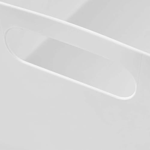 KOLORR Jolly Plastic Small Basket with Handle for Storage Box| Multipurpose Light Weight Plastic Baskets organiser for Clothes Toys Stationary Cosmetics Livingroom Bathroom | Pack of 2 - Nir White