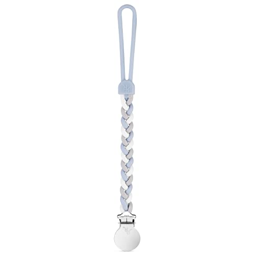 Image of Ryan & Rose Cutie Clip Braiden Pacifier Clip - Braided Silicone (Sailboat)