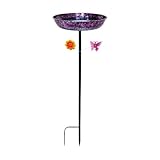 Baoblaze Vogelbad-Futterschale, Vogelfutterspender, stabiles, wetterfestes mit Pfahl, Vogelbad für Rasen, Hof, Außenbereich, Hof, Hinterhof