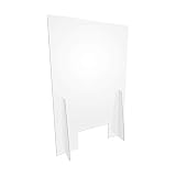 Écran/vitrine de protection du personnel transparent séparateur de bureau avec ouverture pour document et pieds parois en plexiglass anti-projection pour comptoir - 660 x 1000 mm