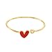 Dainty Gold Cuff Bracelets for Women Non Tarnish, Cute Love Heart Open Cuff Bangle Bracelet 14K Gold Plated Cubic Zirconia Bangle Bracelet Minimalist Wrist Cuff Bracelets Fashion Jewelry (Red)
