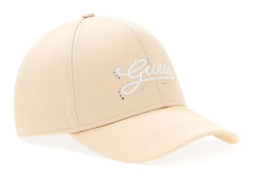 Casquette GUESS rose écru avec logo brodé et visière courbée