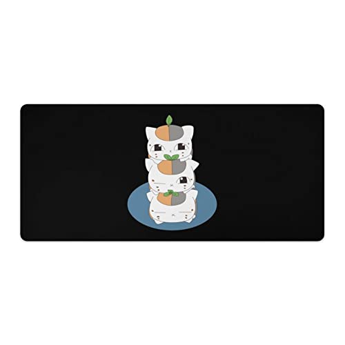 アニメ ゲーミング マウスパッド 大型 夏目友人帳 ニャンコ先生 オフィスデスクマット おしゃれ プレイマット 滑り止 快適操作性 多機能 可愛い 滑り止め コンピューターデスクマット 柔軟 長方形 デスクマット ゲーム オフィス ホーム用 男女兼用 人気