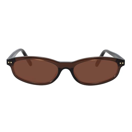 TIJN Vintage Cat Eye Sunglasses Women Retro Oval Frame UV400 Polarized Sun Glasses Lightweight Sunnies for Small Face(Brown)