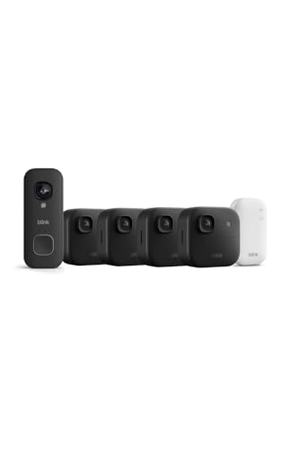 Videocamera esterna 2K+ Blink (ultimo modello) + Blink Videocitofono cablato 2K+ (ultimo modello) — Sistema da 4 videocamera, nero