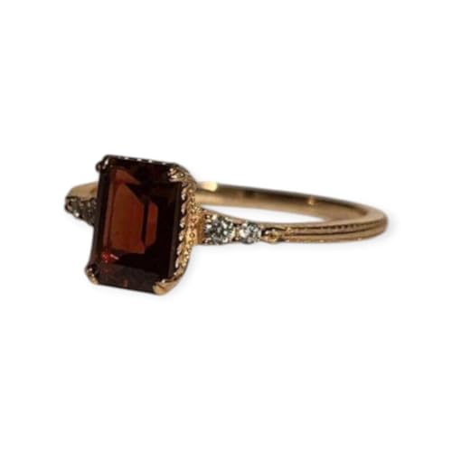 Red Garnet Ring 14K Solid Gold Ring Vintage RIng Engagement ring delicate Ring Bridal Ring promise Ring Mother's day gift for her