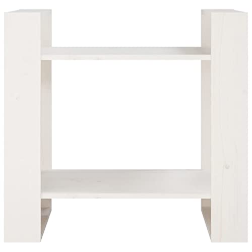 Estantería de madera de 60 cm blanca y divisor moderno resistente 5