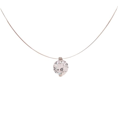 Gargantilla transparente para mujer con colgante de bola de cristal brillante