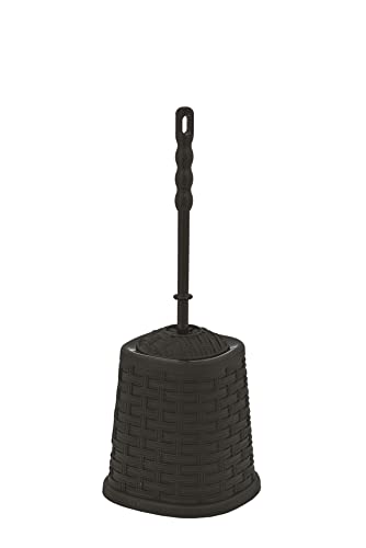 Image of Superio Wicker Style Toilet Bowl Brush and Holder (Brown), Durable Toilet Brush to Clean Bowl