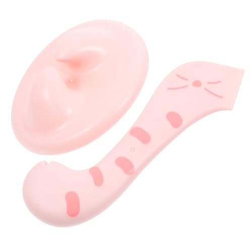 Hemoton 1set Pet Cat Food Can Opener Spoon Pink Multi-Functional Pet Food Can Lids Spoon for Convenient Feeding Keeps Fresh Reduces Waste