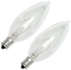 OSRAM SYLVANIA Double Life Incandescent Decorative Lamp, B10, 25W, 120V, Clear, 2 Per Box-2489090