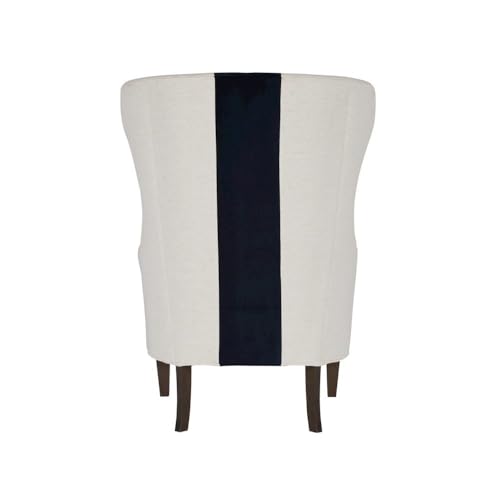 Sillón clásico respaldo alto y rayas azul marino gris miniatura 4