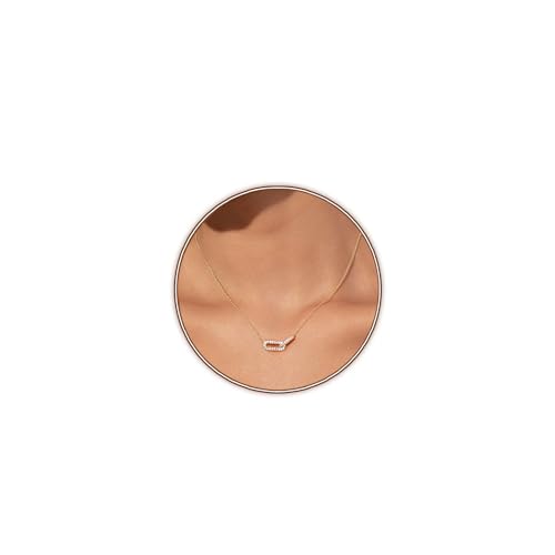 Gold Dainty Diamond Pendant Necklace for Women Simple 14K Gold Plated Paperclip Choker Necklaces Cute Minimalist Open Oval Necklaces Gold Jewelry for Women Gifts