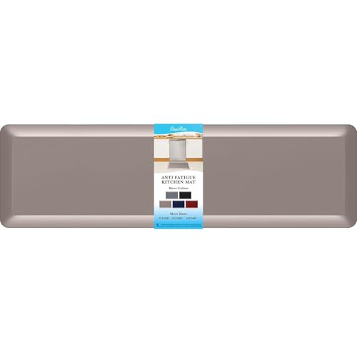 Image of 4 /5 Inch Thick Kitchen Mat Anti Fatigue Mat Kitchen Rugs Kitchen Decor Non-Slip, Stain & Water Resistant, Kitchen Mats Desk Mat for Kitchen, Office, Workshop, Khaki, 17'' x 60''