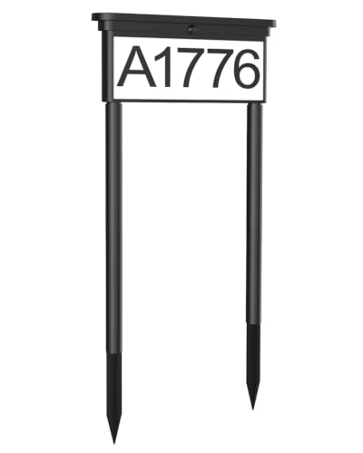 LumiZen Solar Address Sign, RGB House Numbers Plaque with 12 Light Modes