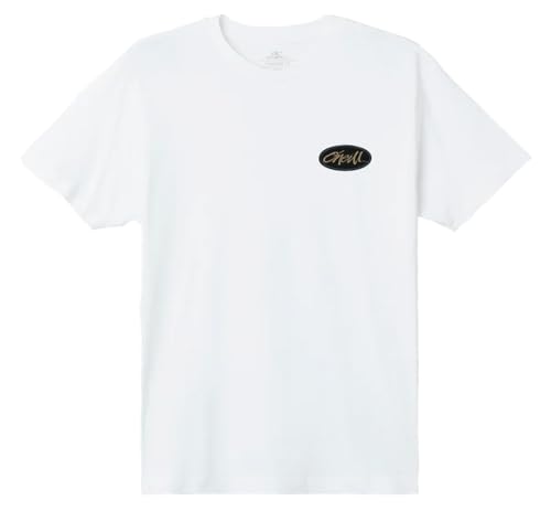 T-Shirt Blanc Scrawl Homme Coupe Droite Taille L Col Rond