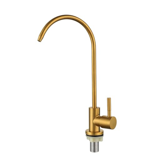 Robinet évier cuisine col de cygne doré avec filtre eau potable intégré