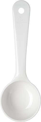 Carlisle FoodService Products Measure Miser Solid Measuring Spoon with Short Handle, 3 Ounces, White, 1 Count (Pack of 1)