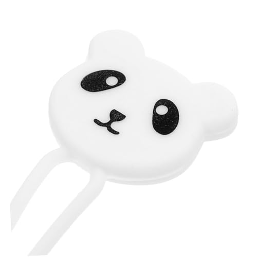 Organizador de cables Mikikit en forma de animal de silicona blanca con diseño de panda miniatura 3