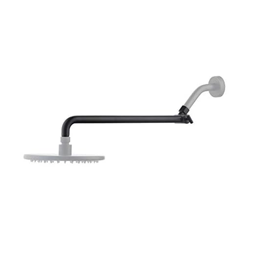 KES Shower Head Extension Arm 14-Inch Large Flow All Brass Adjustable Showerhead Extender Articulating Riser for Rainfall Shower Head Matt Black, PSA101S36-BK