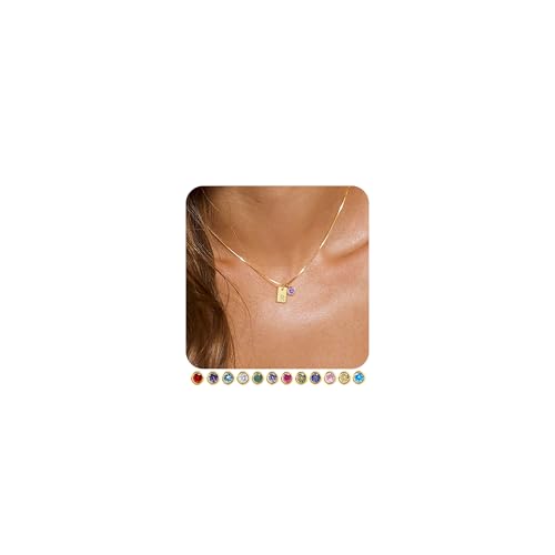 FUNEIA Initial Necklaces for Women Dainty Gold Birthstone Necklace for Women Trendy 14K Gold Plated Letter Necklace Non Tarnish Tiny Emerald Pendant a e s t k m j Necklace Gold Jewelry Birthday Gifts
