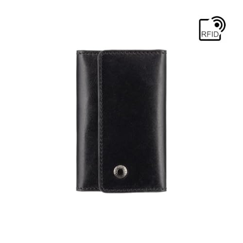 Visconti Enzo Collection Dino Leather Key Case/Wallet ENZ76, Black Shadow2