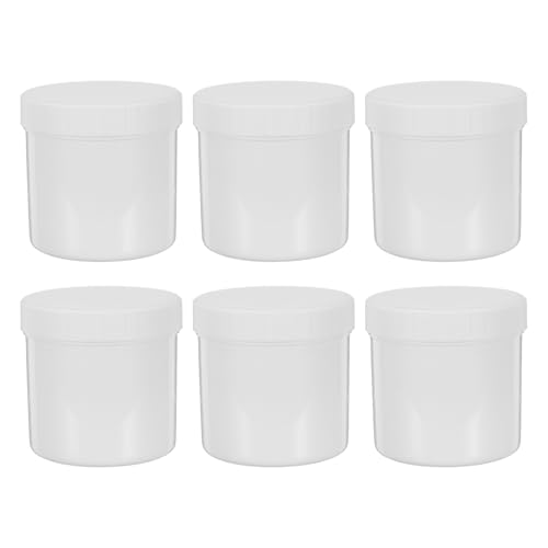MOKKHNB 食品グレードの気密保存瓶6個:キッチン ル容器漏れ防止 - 500ml スクリュートッププラスチック瓶 蓋付き プロテインパウダー ジャム コーヒー豆 オート麦 小麦粉 砂糖 ハチミツ スナック用