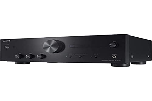 Onkyo A-9130 Integrierter Stereoverstärker (2X 60W Hochstromverstärkung, Wide Range Amplification Technology, gut lesbares Display) Schwarz