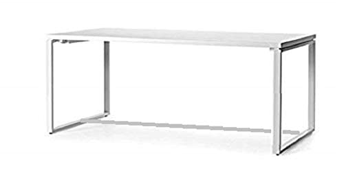Image of Dining Table Rectangular (White Glossy Marble Laminate with Stainless Steel Metal Frame, 8 Seater (180 x 90 x74 CM, LBH))