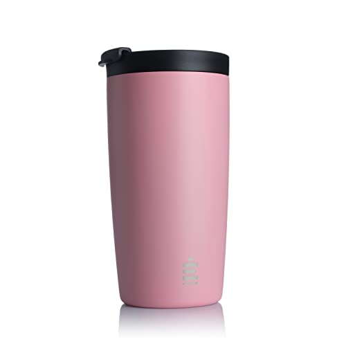 HYDRATE Travel Mugs, Reusable Coffee Cup, Travel Cup with Leak-Proof Lid, Multiple Colours, Stainless Steel Thermal Vacuum Coffee Mug for Hot and Cold, Insulated, Easy-Clean (Pink, 500ml)
