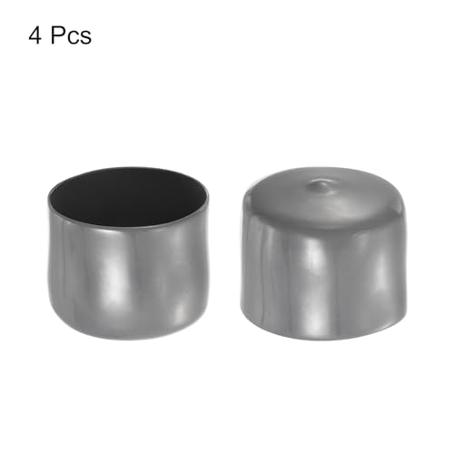 Image of uxcell 4pcs Rubber End Caps 53mm ID Vinyl Round End Cap Cover Screw Thread Protectors Dark Grey, 40mm Height