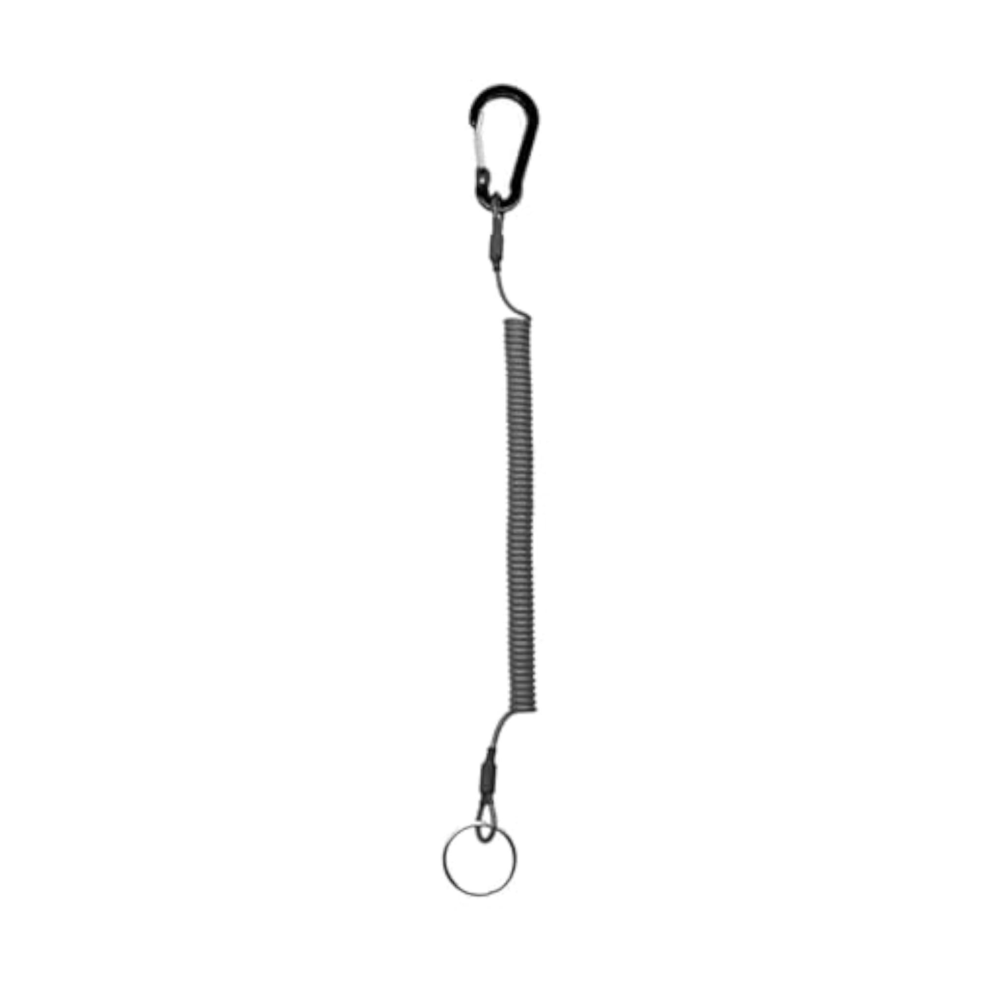 2x Retractable Safe Coiled Lanyard Fishing Lanyards, Black