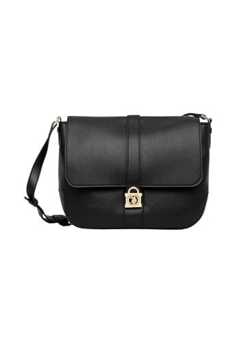 Bolso bandolera negro con solapa U.S. POLO ASSN. Winterberry Flap Bag original