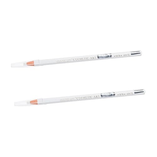 SHERCHPRY 2 piezas Lápiz de Cejas Dibujo Suave y Lápiz de Maquillaje para Ojos de Color Blanco para Delineado y Sombras Resistente al Agua Sudor para Profesional y Personal