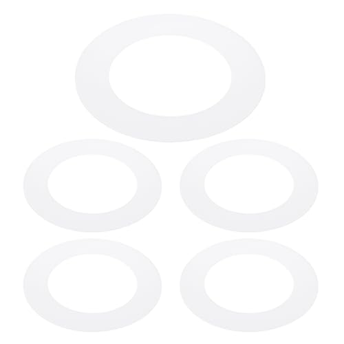 Image of PATIKIL 3.2" ID 4.9" OD Plastic Trim Ring, 5 Pcs Ceiling Light Goof Rings Matte Circular Light Cover Lighting Fixture for Ceiling Wall Recessed Can Downlights, Translucent Matte White